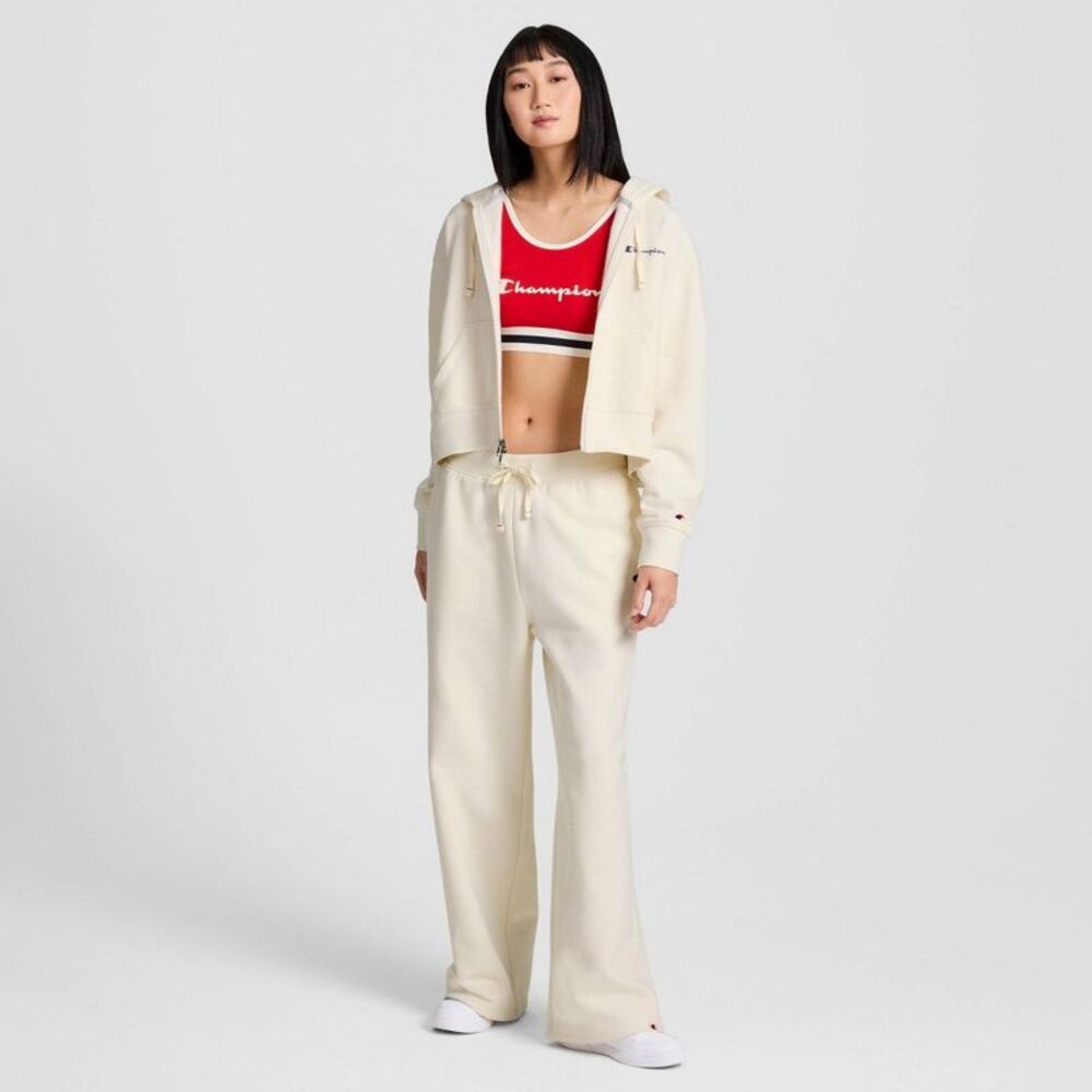 Champion - Women's Cropped Fleece Zip-Up Sweatshirt Cream - Picture 3 of 4